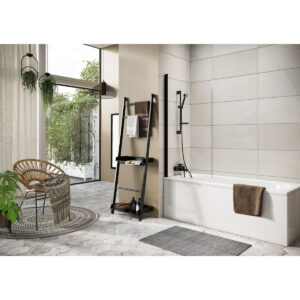 Scudo Thalia Single Panel Bath Screen Matt Black