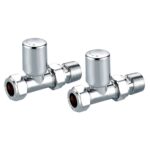 Scudo Modern Straight Radiator Valves Chrome