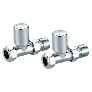 Scudo Modern Straight Radiator Valves Chrome