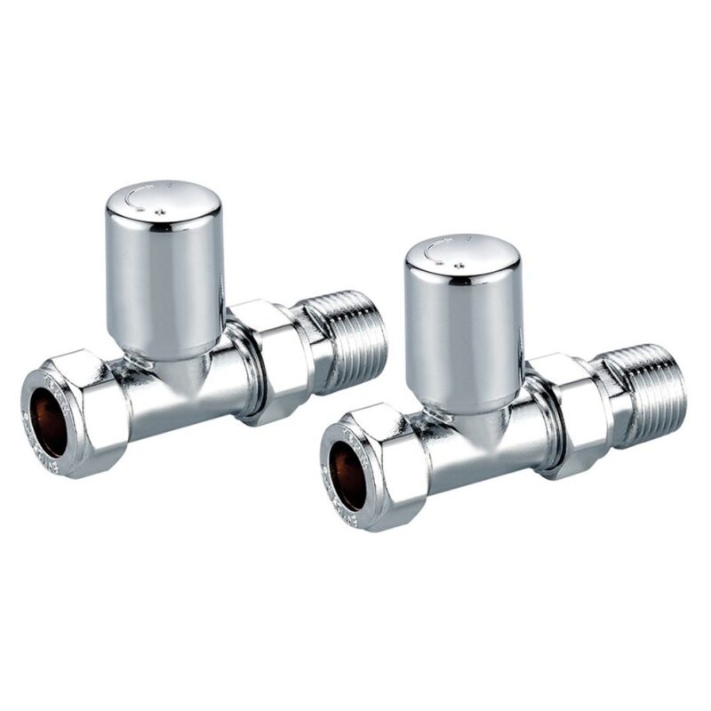 Scudo Modern Straight Radiator Valves Chrome