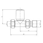Scudo Modern Straight Radiator Valves Chrome