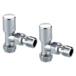 Scudo Modern Angled Radiator Valves Chrome