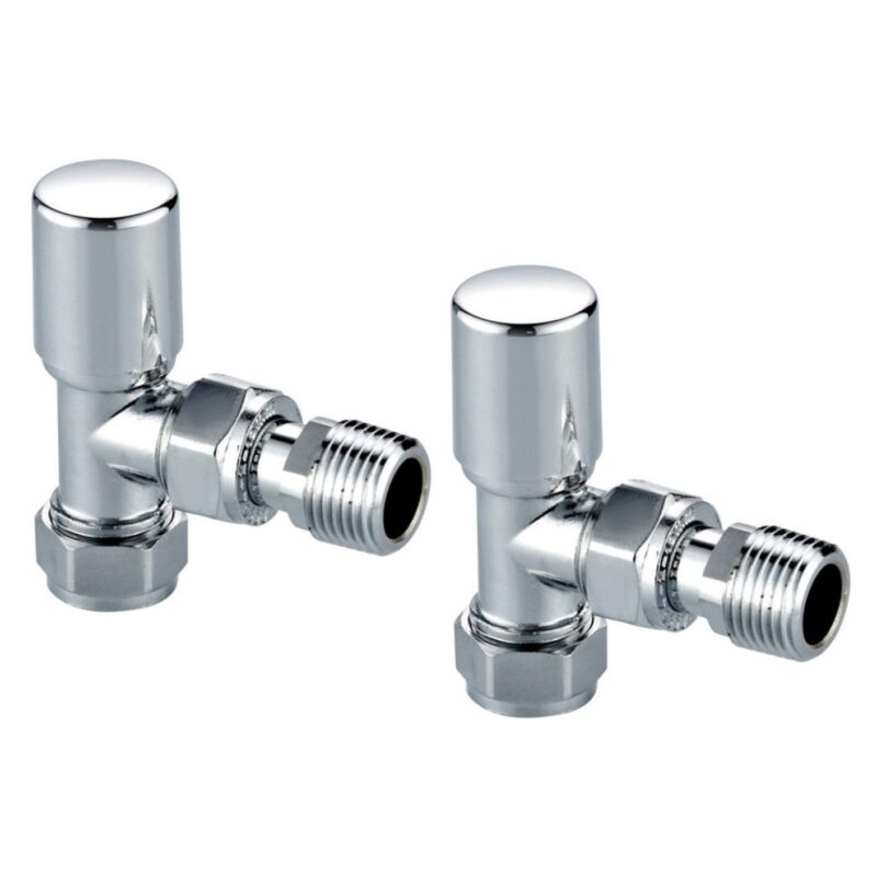 Scudo Modern Angled Radiator Valves Chrome
