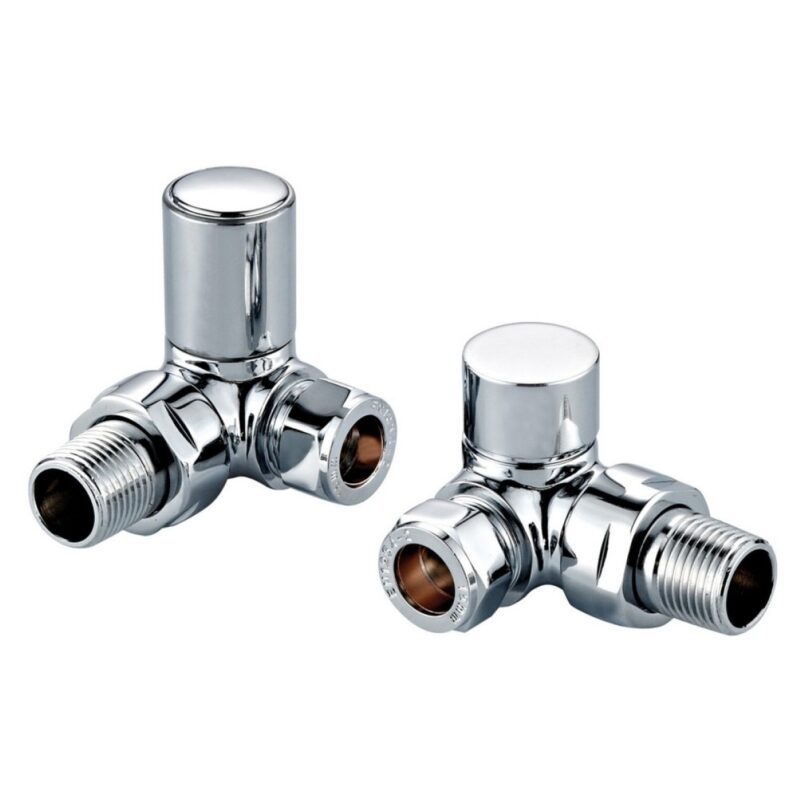 Scudo Modern Corner Radiator Valves Chrome