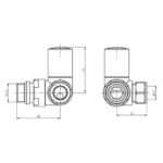 Scudo Modern Corner Radiator Valves Chrome