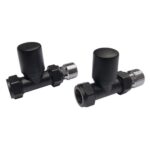 Scudo Modern Straight 15mm Radiator Valves Black
