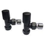 Scudo Modern Angled 15mm Radiator Valves Black