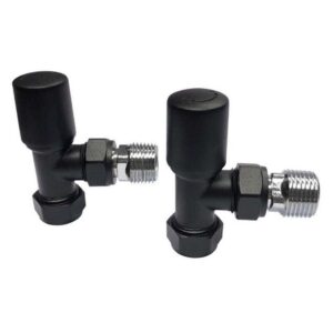 Scudo Modern Angled 15mm Radiator Valves Black