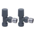 Scudo Modern Angled 15mm Radiator Valves Anthracite