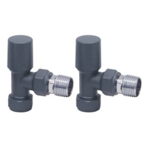 Scudo Modern Angled 15mm Radiator Valves Anthracite