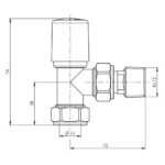 Scudo Modern Angled 15mm Radiator Valves Anthracite