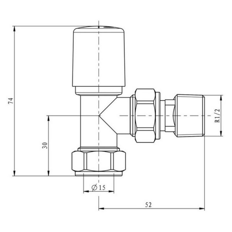 Scudo Modern Angled Radiator Valves Carbon Anthracite