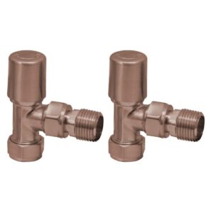 Scudo Modern Angled Radiator Valves Brushed Bronze