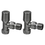 Scudo Modern Angled Radiator Valves Gunmetal