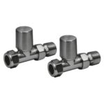 Scudo Modern Straight Radiator Valves Gunmetal