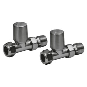 Scudo Modern Straight Radiator Valves Gunmetal