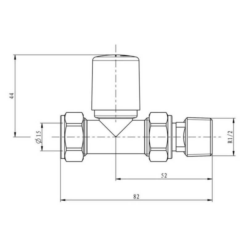 Scudo Modern Straight Radiator Valves Gunmetal