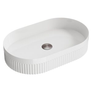 Scudo Fluted 575 x 360mm Oval Countertop Basin