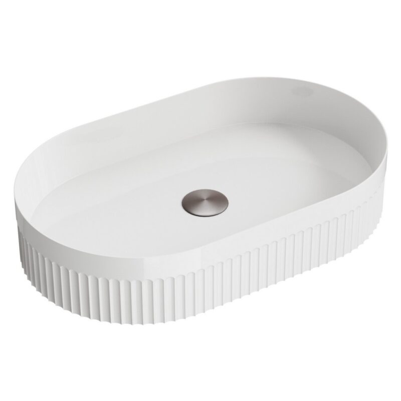 Scudo Fluted 575 x 360mm Oval Countertop Basin Scudo Fluted 575 x 360mm Oval Countertop Basin