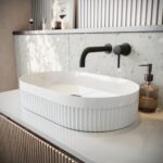 Scudo Fluted 575 x 360mm Oval Countertop Basin