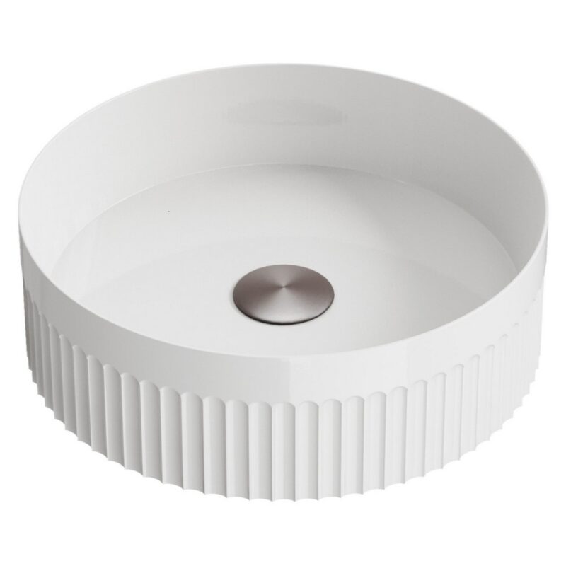Scudo Fluted 355mm Round Countertop Basin