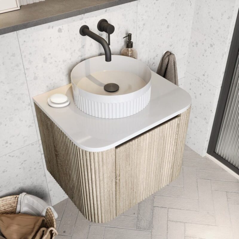 Scudo Fluted 355mm Round Countertop Basin