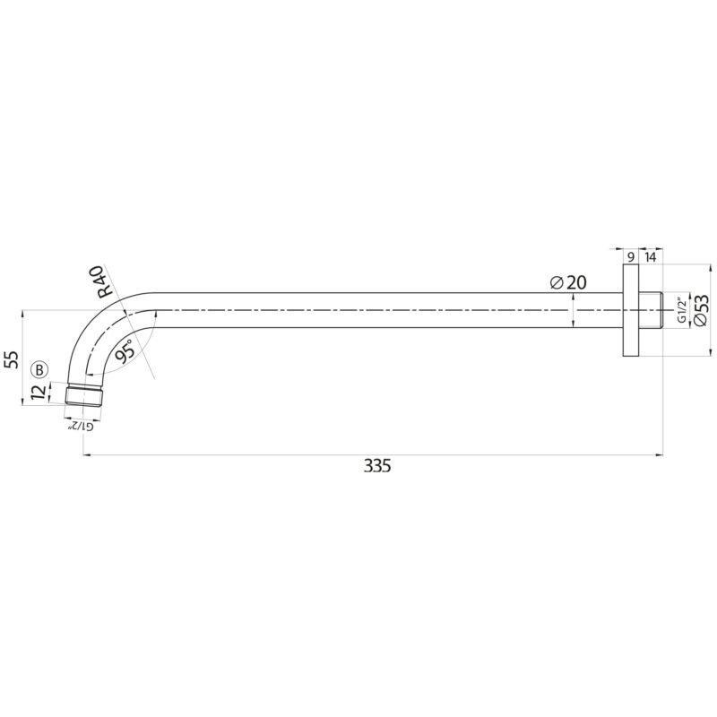 Scudo Round Wall Mounted Shower Arm