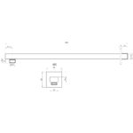 Scudo Square Extended Wall Shower Arm