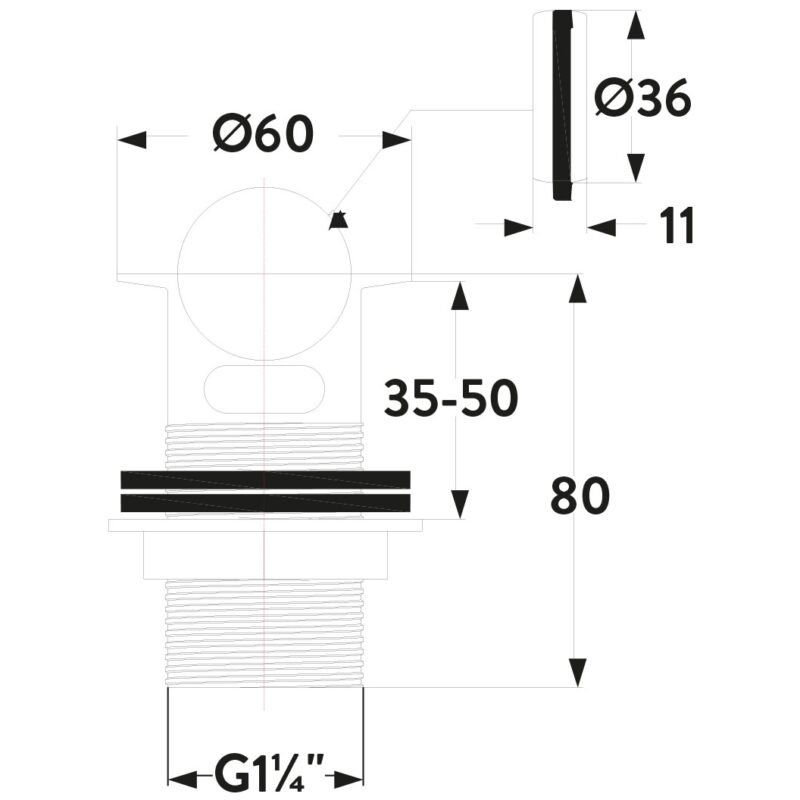 Scudo Swivel Top Slotted Basin Waste