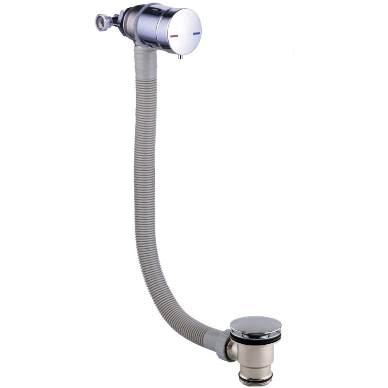 Scudo Bath Filler Overflow with Click Clack Waste Chrome Scudo Bath Filler Overflow with Click Clack Waste Chrome