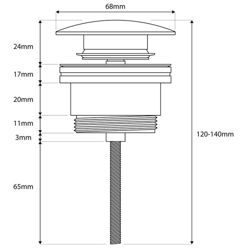 Scudo Universal Basin Waste Gunmetal