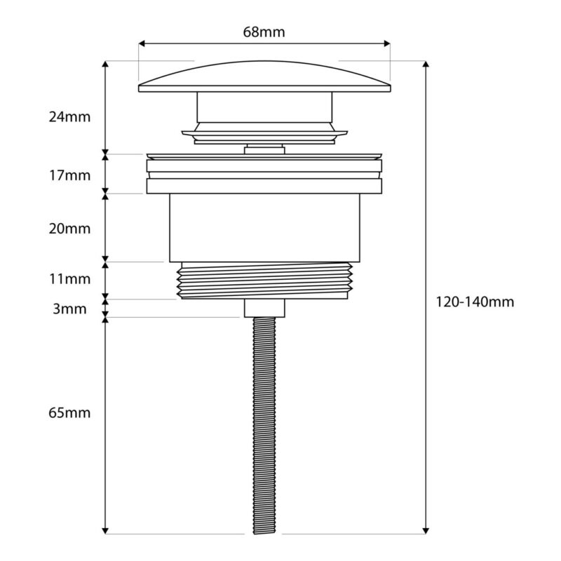 Scudo Universal Basin Waste Brushed Nickel