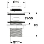 Scudo Round Dome Slotted Sprung Easy Clean Basin Waste