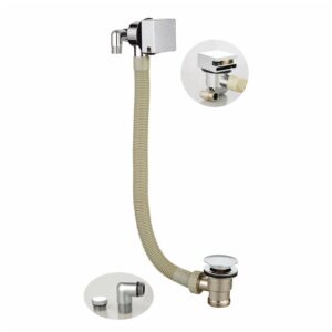 Scudo Square Bath Filler with Sprung Waste & Overflow