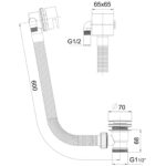 Scudo Square Bath Filler with Sprung Waste & Overflow
