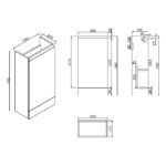 Scudo Waterguard Floor Mounted Cloakroom Basin Unit White