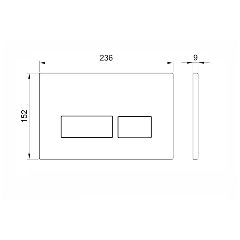 Scudo Square Chrome Dual Flush Plate