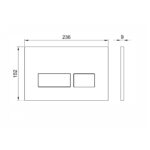 Scudo Dual Flush Plate with Square Buttons Black
