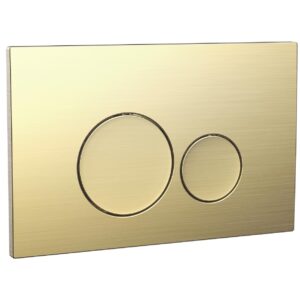 Scudo Round Brushed Brass Dual Flush Plate