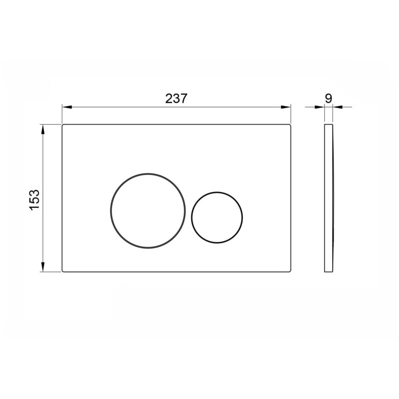 Scudo Dual Flush Plate with Round Buttons Gunmetal