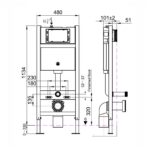 Scudo Wall Hung Toilet WC Frame & Pneumatic Cistern
