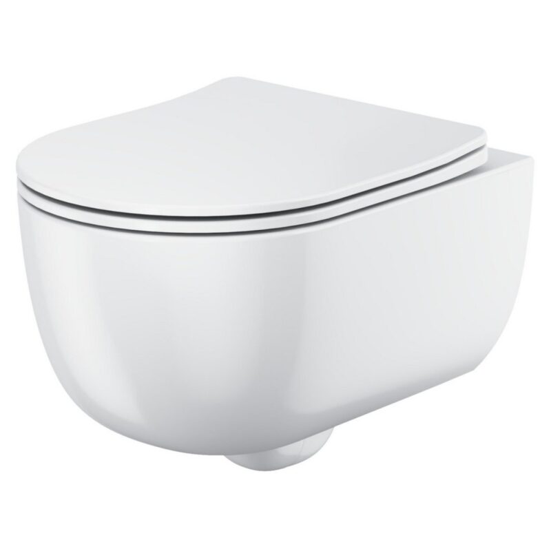 Scudo Riviera Rimless Round Wall Hung WC Pan & Soft Close Toilet Seat White Scudo Riviera Rimless Round Wall Hung WC Pan & Soft Close Toilet Seat White