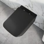 Scudo Riviera Rimless Square Wall Hung WC Pan & Soft Close Toilet Seat Black