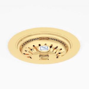 Shaws of Darwen 90mm Polished Brass Basket Strainer Waste