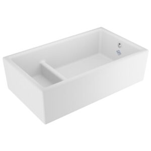 Shaws of Darwen Hawkshaw 800mm Double Bowl Ceramic Sink White