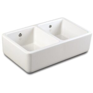 Shaws of Darwen Classic Double Bowl 800mm Ceramic Sink White