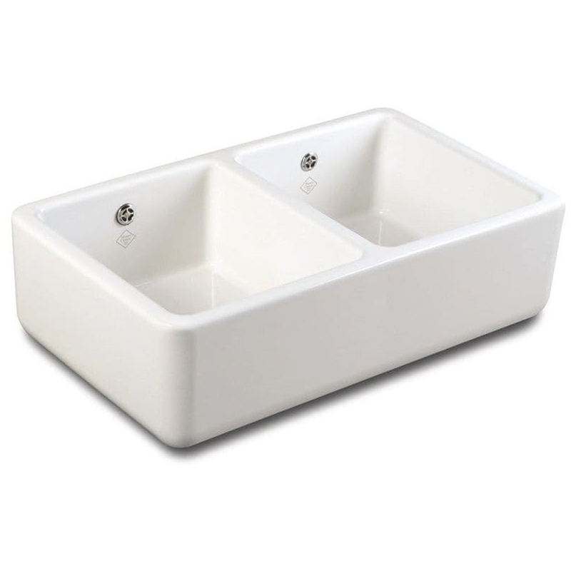 Shaws of Darwen Classic Double Bowl 800mm Ceramic Sink White Shaws of Darwen Classic Double Bowl 800mm Ceramic Sink White