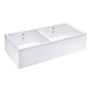 Shaws of Darwen Classic Shaker Double Bowl 1000mm Ceramic Sink White