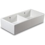 Shaws of Darwen Classic Shaker Double Bowl 1000mm Ceramic Sink White