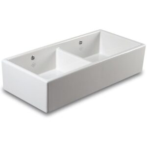 Shaws of Darwen Classic Shaker Double Bowl 1000mm Ceramic Sink White